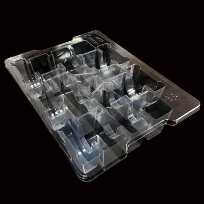 bandeja de ampollas de PET transparente para componentes de material de equipo de embalaje de plástico reciclable