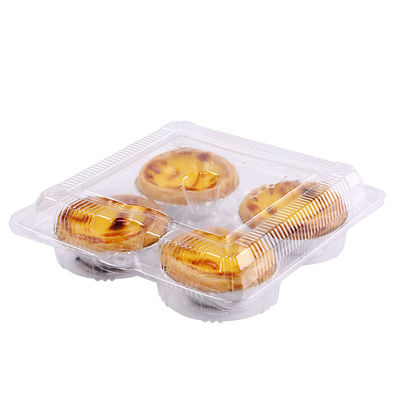 SH-0058 Embalaje PET transparente desechable de calidad alimentaria para pasteles de tartas de huevo para llevar