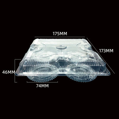 SH-0058 Embalaje PET transparente desechable de calidad alimentaria para pasteles de tartas de huevo para llevar