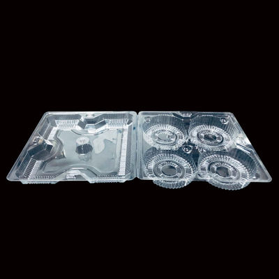 SH-0058 Embalaje PET transparente desechable de calidad alimentaria para pasteles de tartas de huevo para llevar