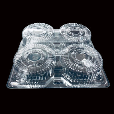 SH-0058 Embalaje PET transparente desechable de calidad alimentaria para pasteles de tartas de huevo para llevar
