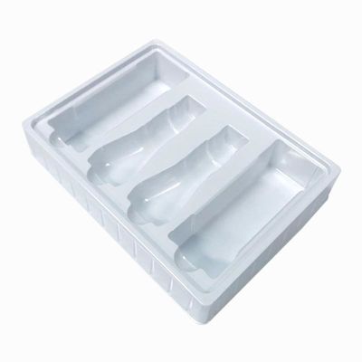 Kit de cuidado de la piel bandeja de inserción de plástico de embalaje de PS blanco bandeja moldeada de ampollas para cosméticos