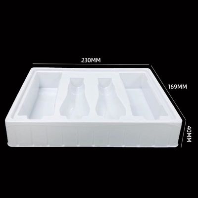 Kit de cuidado de la piel bandeja de inserción de plástico de embalaje de PS blanco bandeja moldeada de ampollas para cosméticos