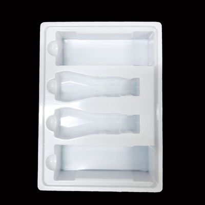 Kit de cuidado de la piel bandeja de inserción de plástico de embalaje de PS blanco bandeja moldeada de ampollas para cosméticos