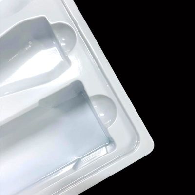 Kit de cuidado de la piel bandeja de inserción de plástico de embalaje de PS blanco bandeja moldeada de ampollas para cosméticos