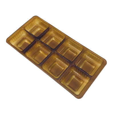 Tarjeta de inserción de ampollas de color ámbar de 6 compartimentos personalizada para la caja de plástico Mooncake