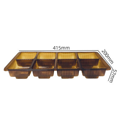 Tarjeta de inserción de ampollas de color ámbar de 6 compartimentos personalizada para la caja de plástico Mooncake