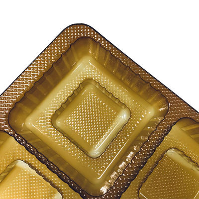 Tarjeta de inserción de ampollas de color ámbar de 6 compartimentos personalizada para la caja de plástico Mooncake