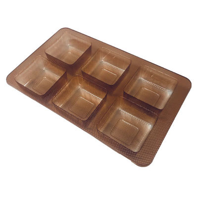 ISO45001 bandeja PET ámbar aprobada para pasteles de luna pasteles en material de formación de vacío
