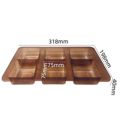 ISO45001 bandeja PET ámbar aprobada para pasteles de luna pasteles en material de formación de vacío