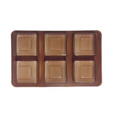 ISO45001 bandeja PET ámbar aprobada para pasteles de luna pasteles en material de formación de vacío
