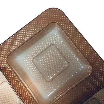 ISO45001 bandeja PET ámbar aprobada para pasteles de luna pasteles en material de formación de vacío