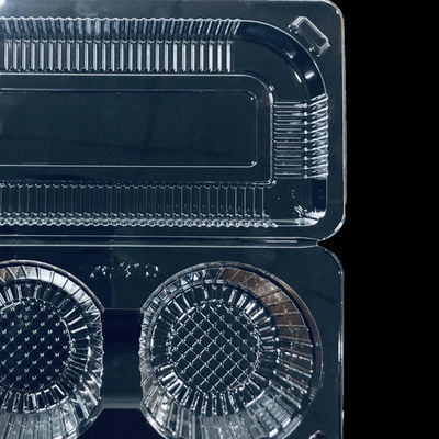 Matt Lamination Impresión de dos compartimientos Caja Clamshell para llevar Caja de plástico