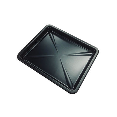 Placa de plástico resistente al frío para servir alimentos bandeja de ampollas de PP negro para rebanadas de carne de res