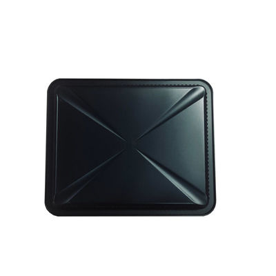 Placa de plástico resistente al frío para servir alimentos bandeja de ampollas de PP negro para rebanadas de carne de res