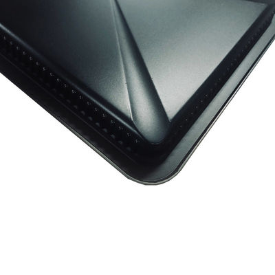 Placa de plástico resistente al frío para servir alimentos bandeja de ampollas de PP negro para rebanadas de carne de res