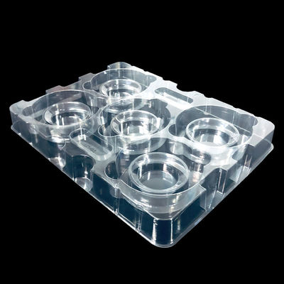 bandeja moldeada de PET transparente y apilable personalizada para componentes de semiconductores de hardware