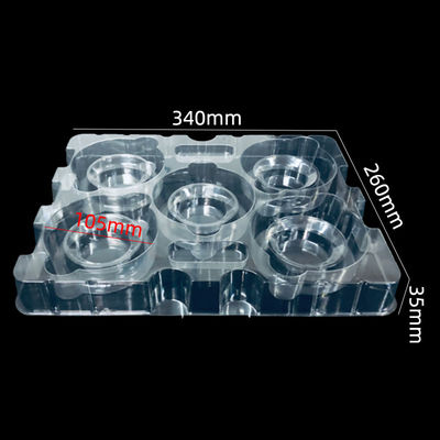 bandeja moldeada de PET transparente y apilable personalizada para componentes de semiconductores de hardware