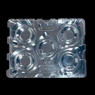 bandeja moldeada de PET transparente y apilable personalizada para componentes de semiconductores de hardware