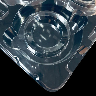 bandeja moldeada de PET transparente y apilable personalizada para componentes de semiconductores de hardware