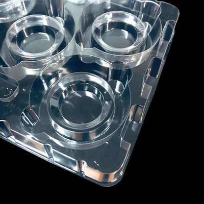 bandeja moldeada de PET transparente y apilable personalizada para componentes de semiconductores de hardware